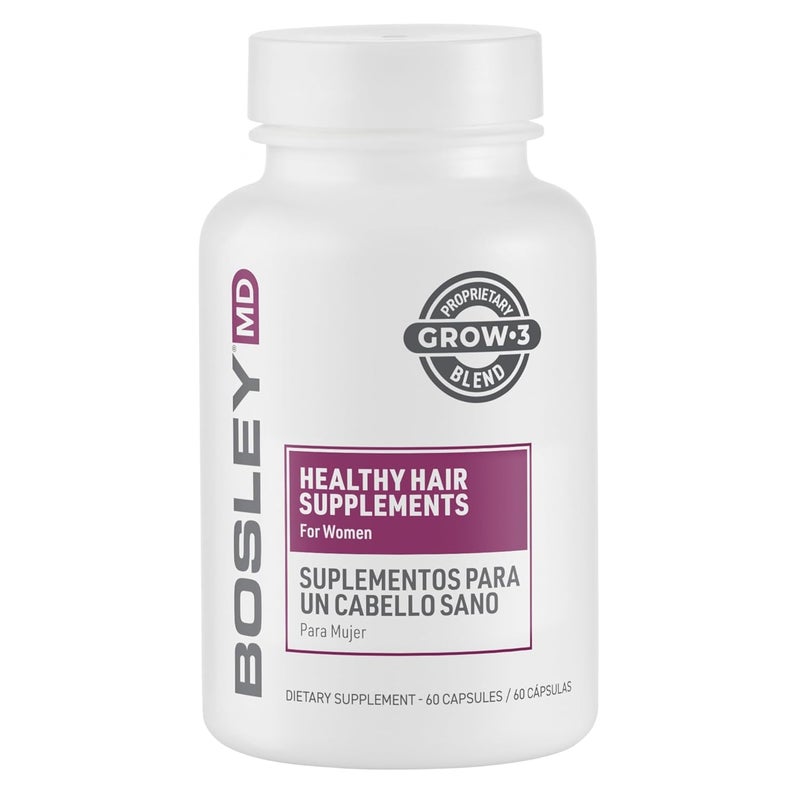 BOSLEYMD Womenâ€™s Healthy Hair Growth Supplements â€“ DHT-Blocking Botanicals with Biotin, Niacin, Zinc & L-Lysine â€“ Rich in Vitamins & Minerals â€“ Supports Thicker, Fuller Hair â€“ 60 Capsules (2-Month Supply) - Image 1